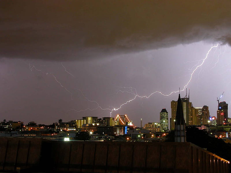 Brisbane Thunder Storm, graphy, lightning, brisbane, thunder, australia, qeensland, thunder storm, HD wallpaper