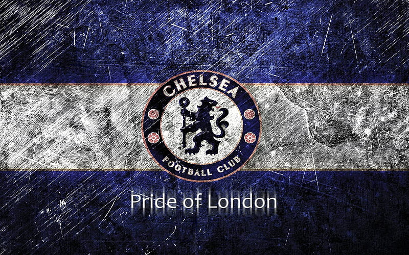 Chelsea FC, grunge, creative, Premier League, English football club, soccer, football, The Pensioners, Chelsea, fan art, London, England, HD wallpaper