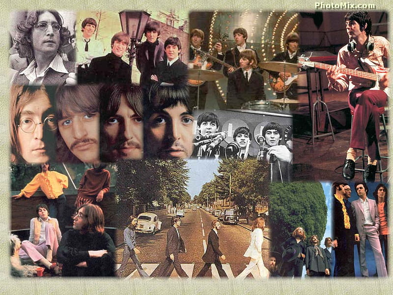 The Beatles, harrison, classic rock, collage, starr, mccartney, lennon, HD wallpaper