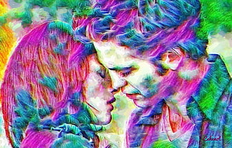 twilight wallpaper edward and bella kiss