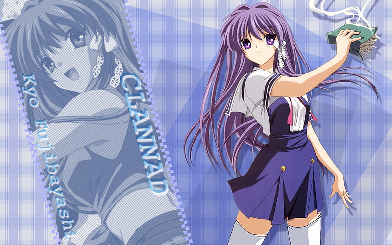 Clannad Kotomi Ichinose Kyou Fujibayashi Desktop, CLANNAD, purple