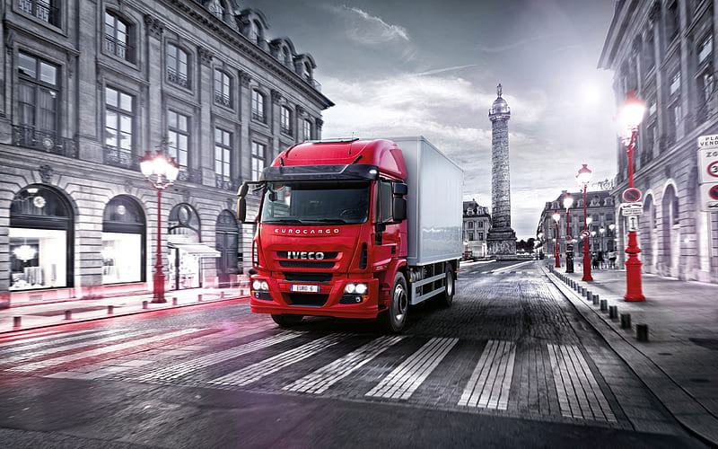 Iveco Eurocargo, 2020, Euro 6, new trucks, new red, cargo trucks, delivery, Iveco, HD wallpaper
