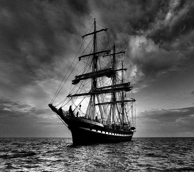 sailing ship, horizon, pirate, ships, HD wallpaper