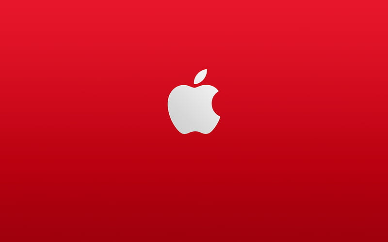 apple, logo, red background, bite, Technology, HD wallpaper