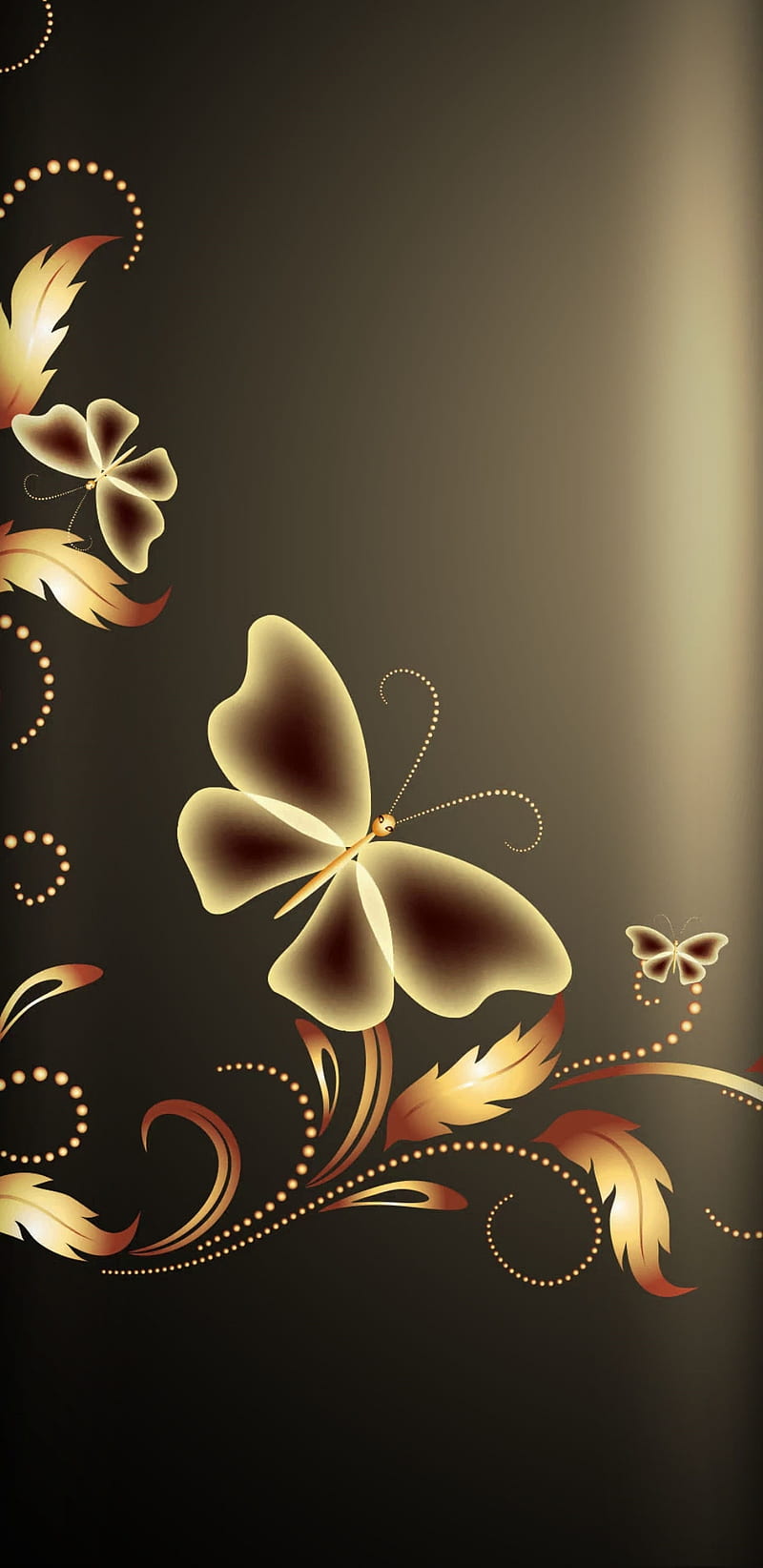 Graceful Nature, bonito, butterflies, butterfly, glow, gold, pretty, HD phone wallpaper