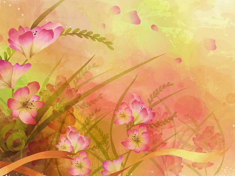  Florecitas rosadas, flores, naturaleza, abstracto, otro, Fondo de pantalla HD