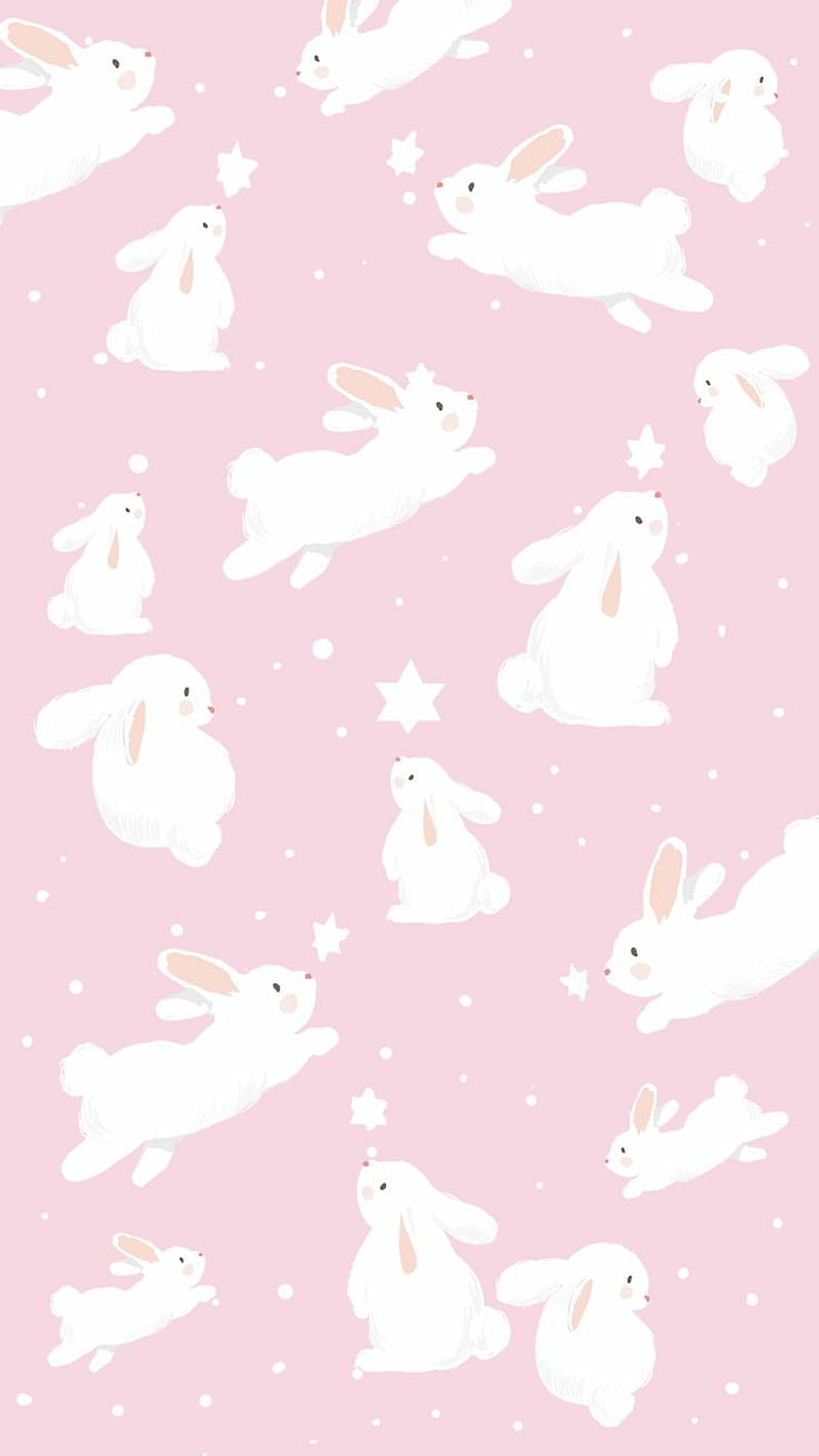 Easter bunnies, bunny, cute, holidays, pink, rabbit, rabbits, HD phone wallpaper