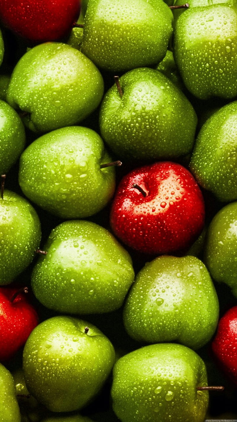 Apple, food, fresh, fruit, fruits, green, red, yummy, HD phone ...