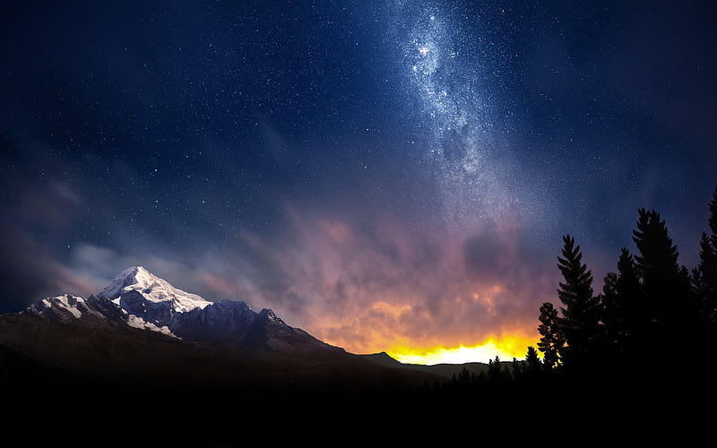 swiss night sky-Nature Landscape, HD wallpaper