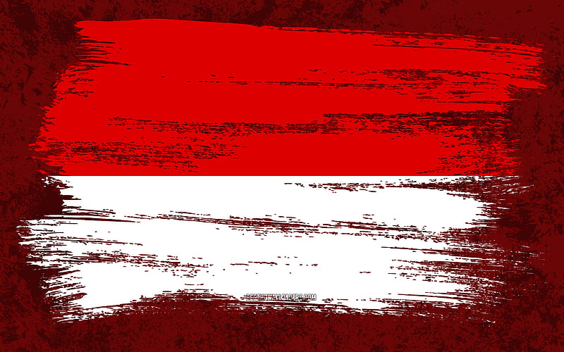 Flag of Indonesia, grunge flags, Asian countries, national symbols, brush stroke, Indonesian flag, grunge art, Indonesia flag, Asia, Indonesia, HD wallpaper