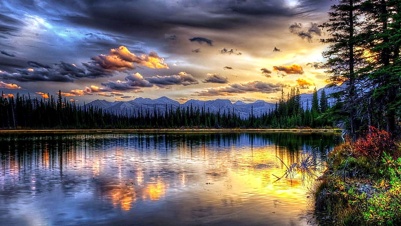 Lake View, Mountain, Lake, Nature, Sunset, HD wallpaper | Peakpx