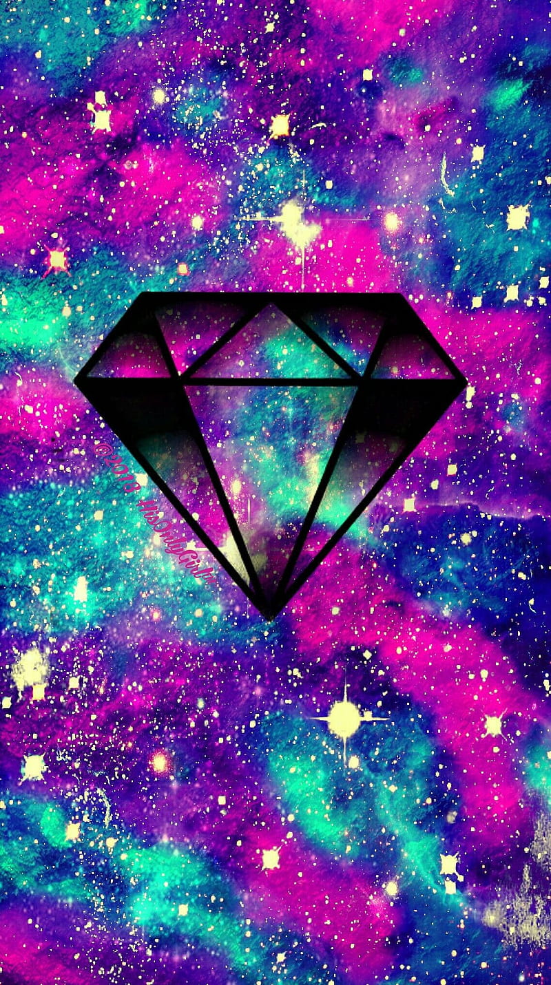 Dimond galaxy, sharp, colors, blue, energy, black, rockstar, no, sky, HD phone wallpaper
