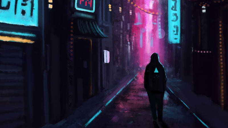 Midnight City , alone, , artist, artwork, digital-art, HD wallpaper