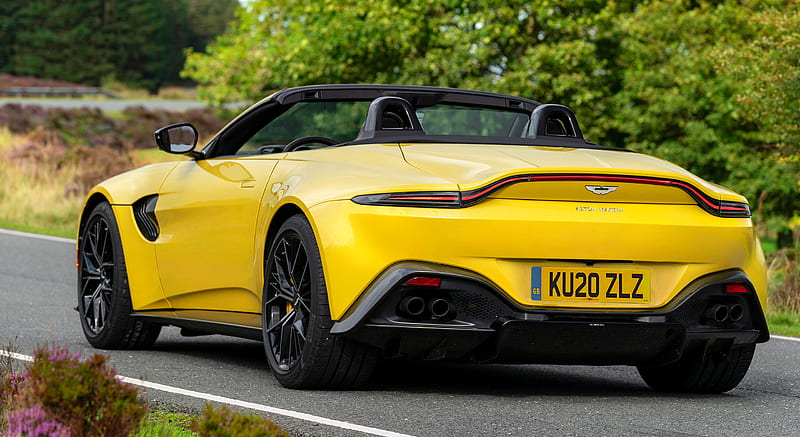 2021 Aston Martin Vantage Roadster (Color: Yellow Tang) - Rear Three-Quarter , car, HD wallpaper 2021 Aston Martin Vantage Roadster (Color: Yellow Tang) - Rear Three-Quarter , car, HD wallpaper