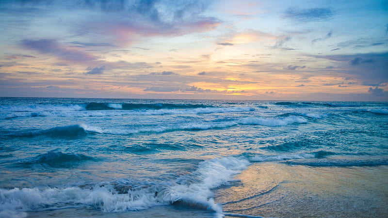 Download Calm Sea Waves MacBook Pro Aesthetic Wallpaper | Wallpapers.com