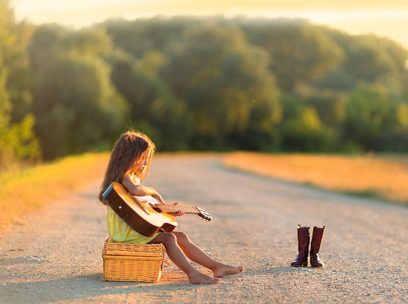 Little girl, pretty, sunset, adorable, sightly, sweet, nice, beauty, face, child, bonny, lovely, pure, blonde, baby, cute, sit, feet, white, Guitar, Hair, little, bag, Nexus, bonito, dainty, kid, graphy, fair, green, people, pink, street, Belle, forest, comely, tree, girl, princess, childhood, shoes, HD wallpaper