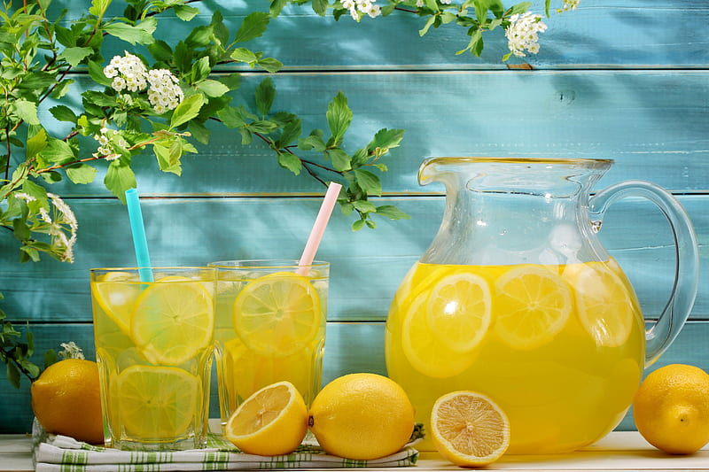 Lemonade, drink, lemons, fresh, HD wallpaper