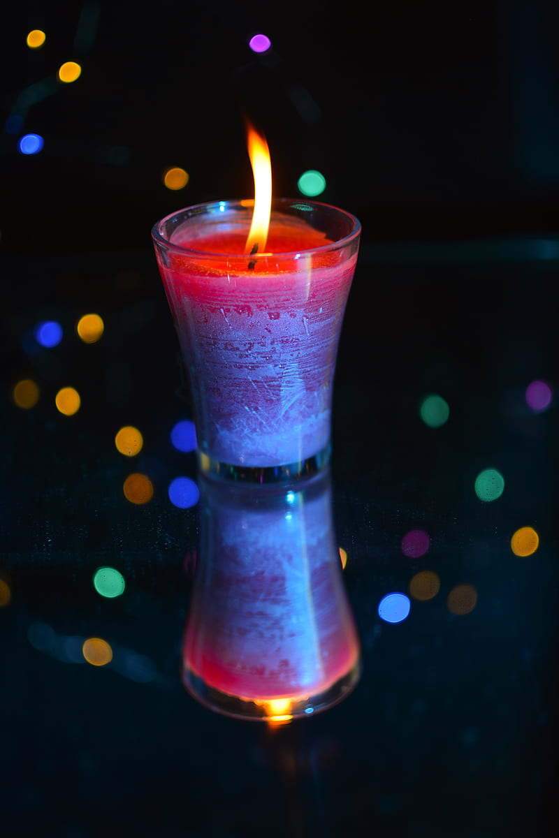 candle, fire, light, bokeh, colorful, dark, HD phone wallpaper