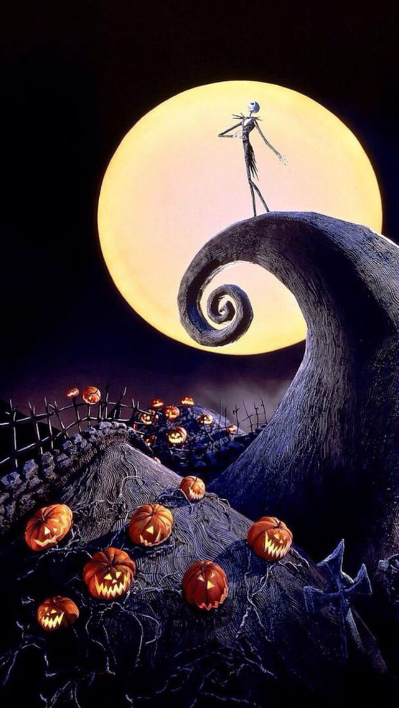 Nightmare, halloween, pumpkin, skeleton, HD phone wallpaper