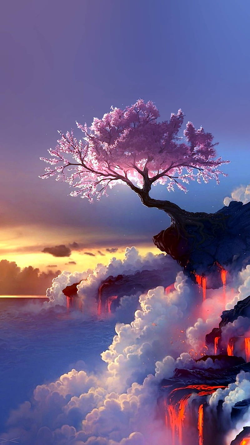 Pink tree, cherry, HD phone wallpaper