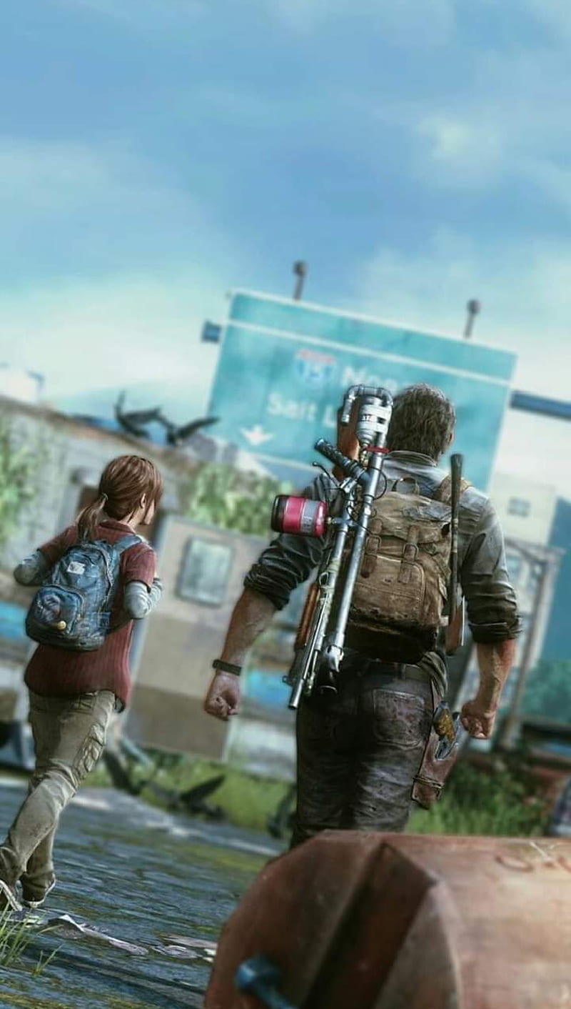 Joel y Ellie, joel and ellie, naughty dog, the last of us, HD phone wallpaper