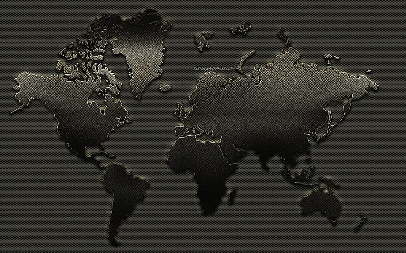 World Map, Creative Metal Art, metal mesh texture, metal world map, stylish art, world map concepts, HD wallpaper
