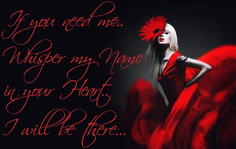 Whisper my name in your heart.. I will be there..., red, dress, need, heart,  HD wallpaper | Peakpx