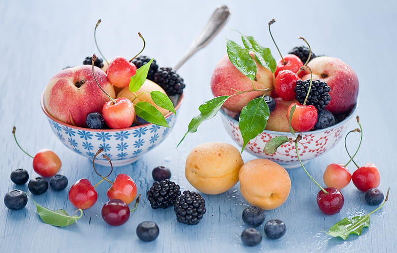 *** Fresh fruit ***, fruit, berries, fresh, bowls, HD wallpaper