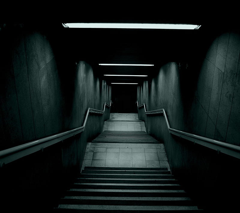 Dark Stairway, creepy, mysterious, stairs, HD wallpaper