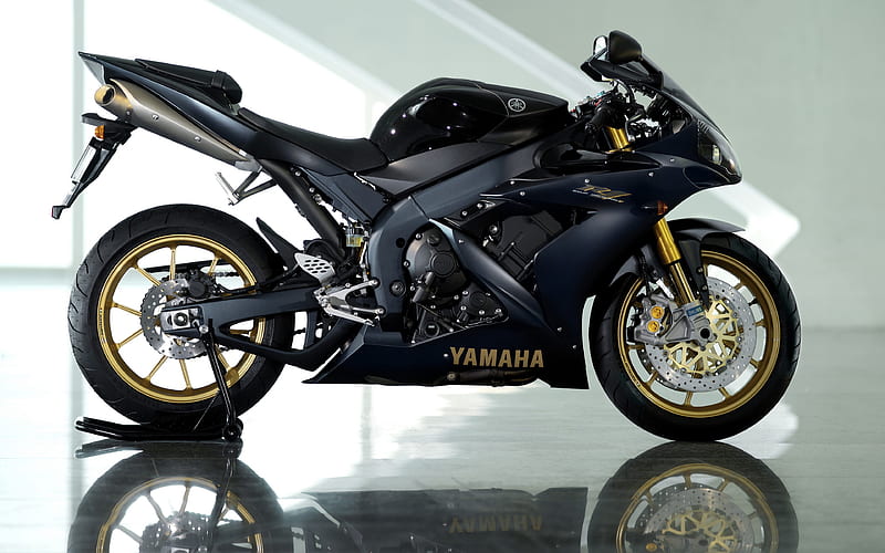 Yamaha YZF-R1, 2018, dark blue sport motorcycle, sportbike, Yamaha, HD wallpaper