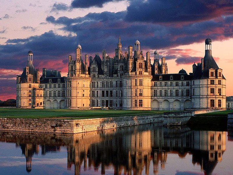 Chateau de Chambord, Castle, Loire Valley, France, anciens, france, buildings, chateau de chambord, towns, loire valley, castle, panorama, HD wallpaper
