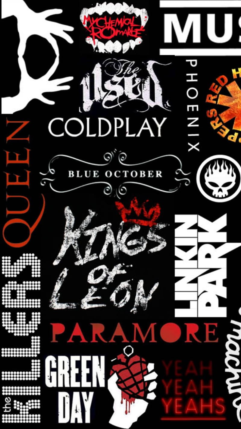 Rock band collage, 2000, 80s, 90s, alternative, green day, kings of leon,  pilots, HD phone wallpaper | Peakpx
