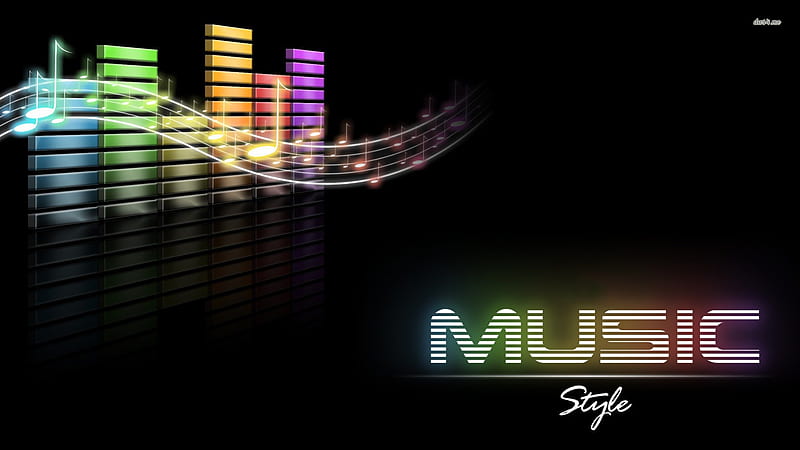 ╭╯♫Sound of Music♫╭╯, pretty, colorful, bonito, digital art, sweet, musical notes, lovely, romantic, sound wave, music, black, singer, abstract, albums, cute, sing a song, cool, sound of music, entertainment, equalizer, curve, style, HD wallpaper