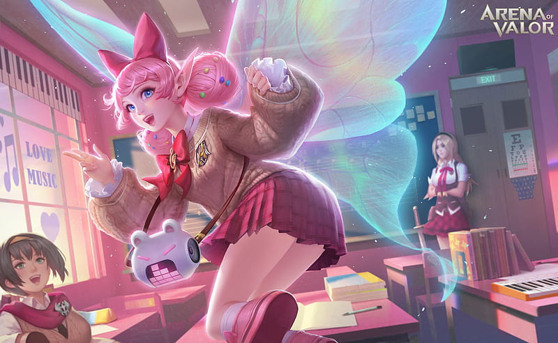 Krixie, pink, fairy, fantasy, girl, st cygnus, HD wallpaper