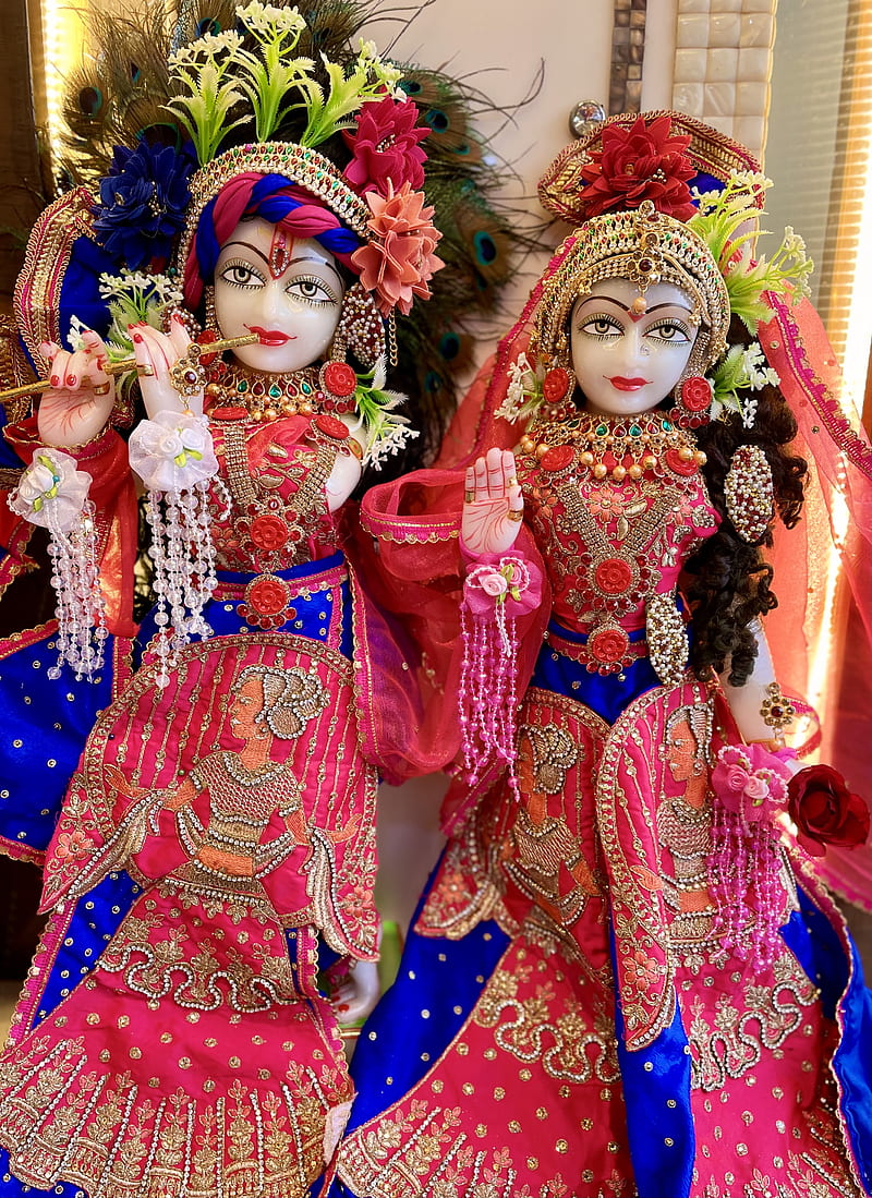 RADHE KRISHNA, DESIGN, WHITE, BLUE, HINDU, HARE KRISHNA, SUPREME,  BEAUTIFUL, HD phone wallpaper