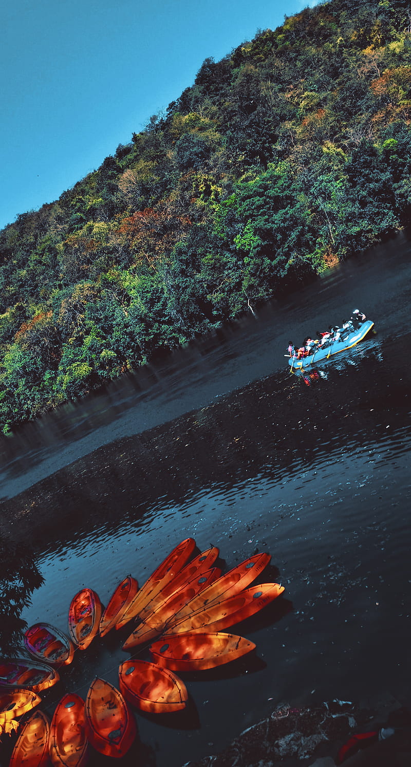 Nature, dandeli, rafting, river, HD phone wallpaper