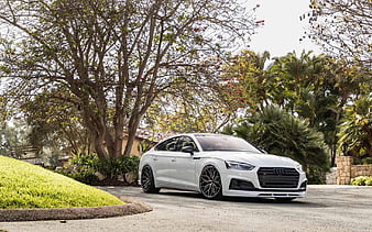 TAG Motorsports, tuning, Audi S5, 2018 cars, Vossen Wheels, HF-2, german cars, white s5, Audi, HD wallpaper