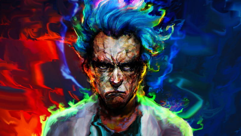 TV Show Rick and Morty Rick Sanchez Colorful Painting Movies, HD wallpaper