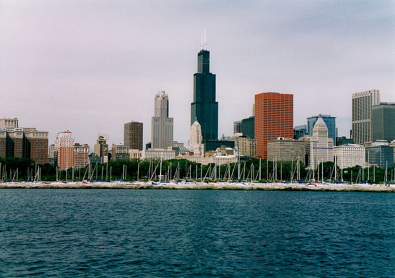 Lake Michigan Cruise, lakes, lake michigan, sears tower, chicago, HD wallpaper