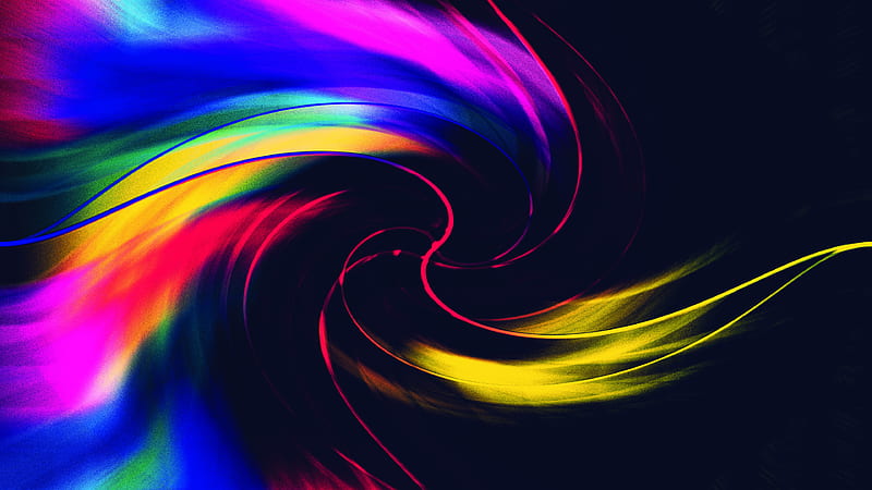Colorful Pink Yellow Blue Red Swirl Abstract, HD wallpaper