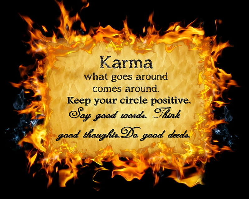 karma, cool, good, new, positive, quote, saying, sign, HD wallpaper