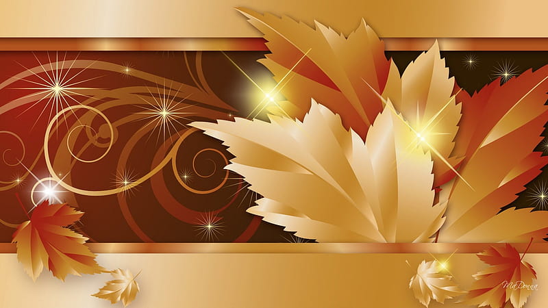 Fall Banner, fall, autumn, glow, brown, swirls, sparkle, leaves, gold,  sophisticated, HD wallpaper | Peakpx