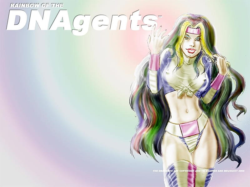 Rainbow, female, comics, dna agents, HD wallpaper