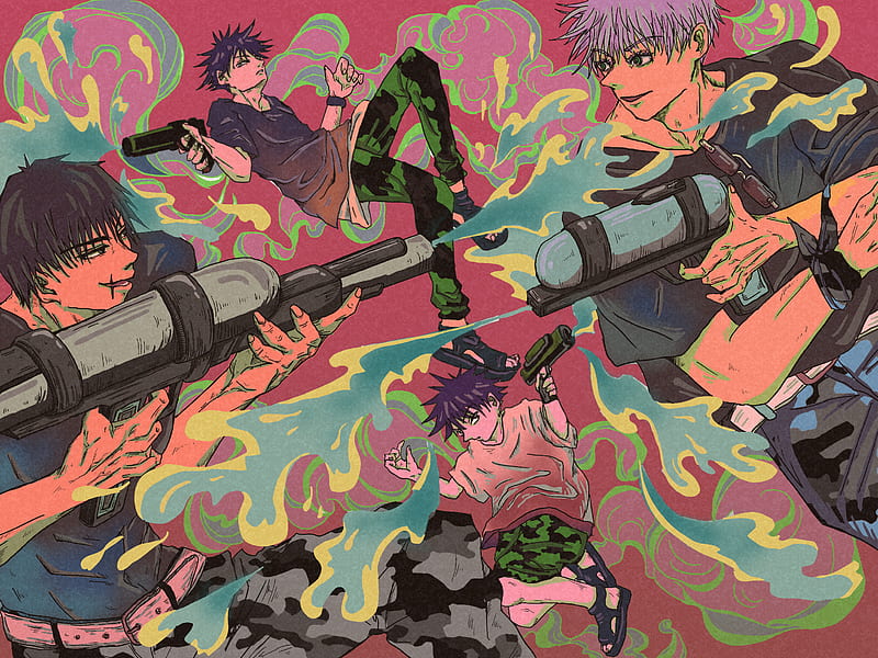 Anime, Jujutsu Kaisen, Satoru Gojo , Megumi Fushiguro , Toji Fushiguro, HD wallpaper