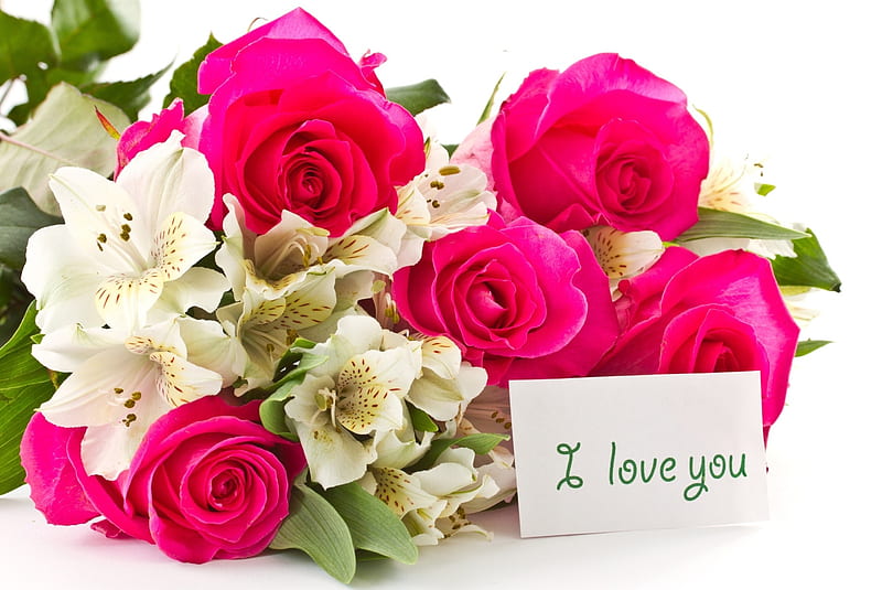 For you, birtay, flowers, love, roses, valentine days, HD wallpaper ...