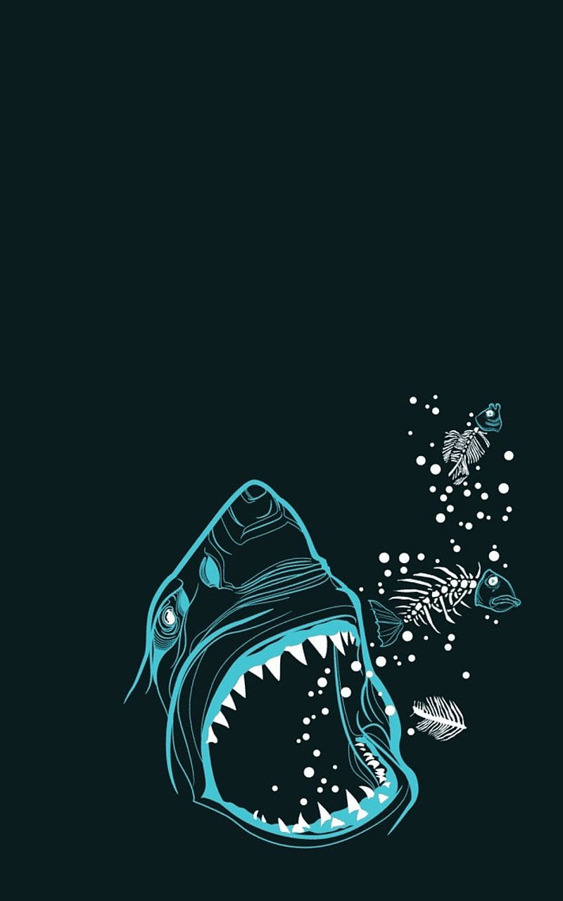 Minimalist shark, shark, minimalist, HD phone wallpaper | Peakpx