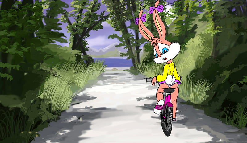 A ride in the park, cute, TV Series, Babs Bunny, Tiny Toon Adventures,  Cartoons, HD wallpaper | Peakpx
