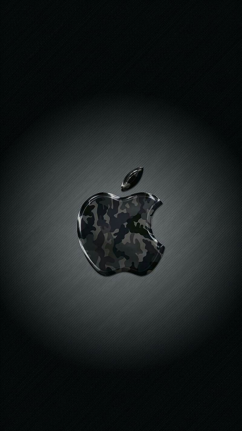 Apple Phone Ka, Army Camouflage Design, black background, HD phone wallpaper