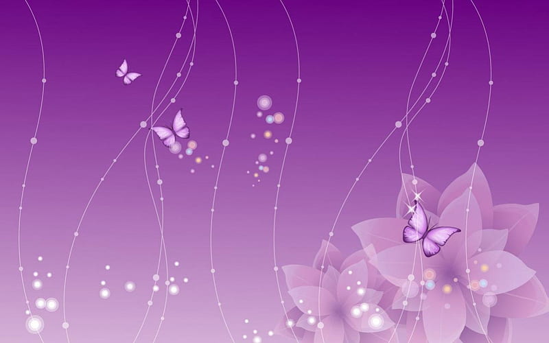 Purple Flowers with Butterflies, background, butterflies, abstract,  butterfly, HD wallpaper | Peakpx