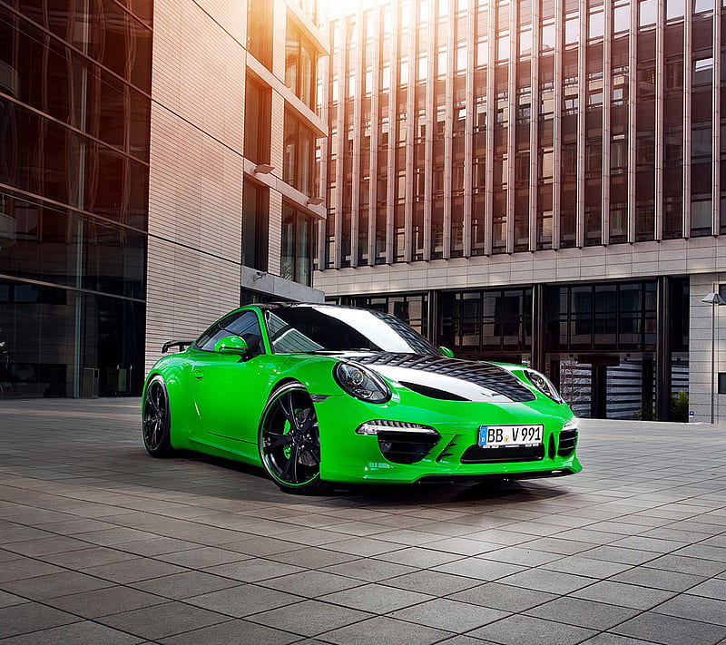 Porsche 911, green, HD wallpaper